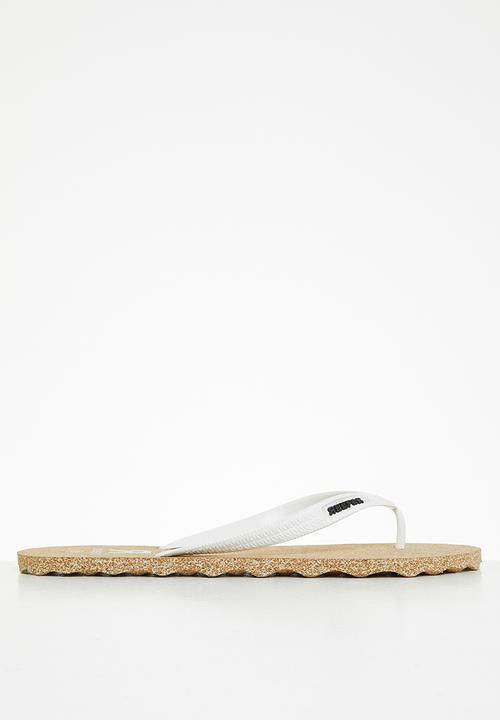 reefer - Cork flip flops - white