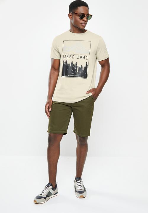 JEEP - Jeep fashion graphics tee - khaki grey