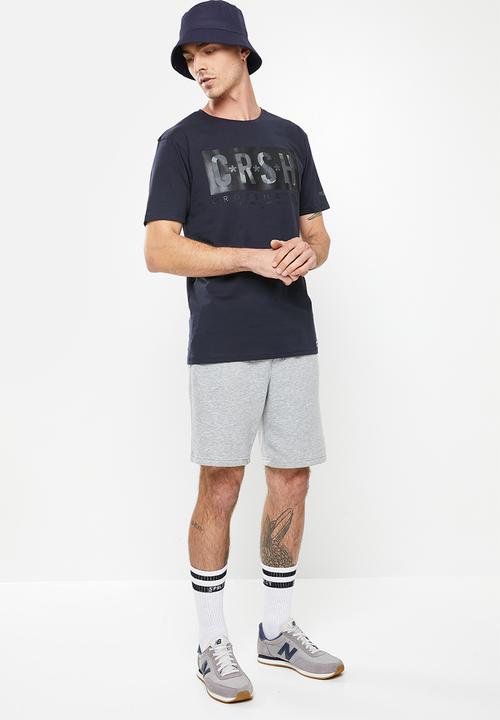 Crosshatch - Meshmore ch crsh raised rubber print tee - navy