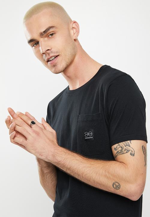 Crosshatch - Helston ch panel & print tee - black