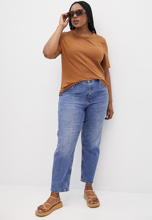 Superbalist - 2 Pack basic fitted crew neck tee - stone & brown