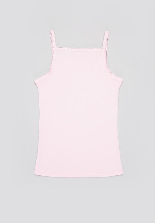 Rebel Republic - 2 Pack cami vest - white/pink