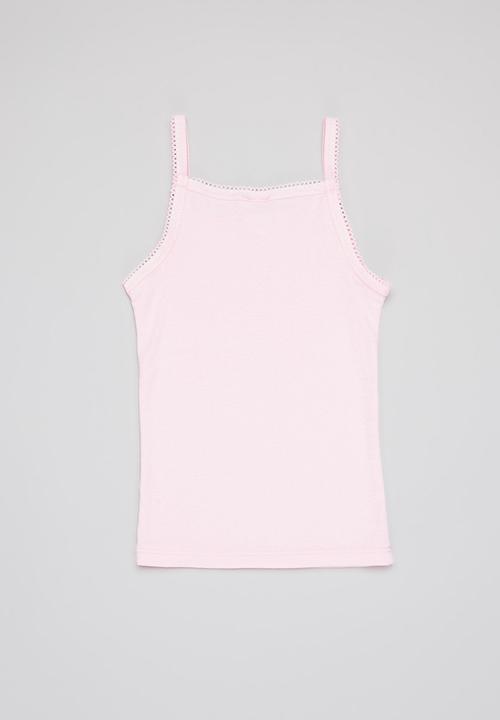 Pop Candy - 2 Pack cami vest - white & pink