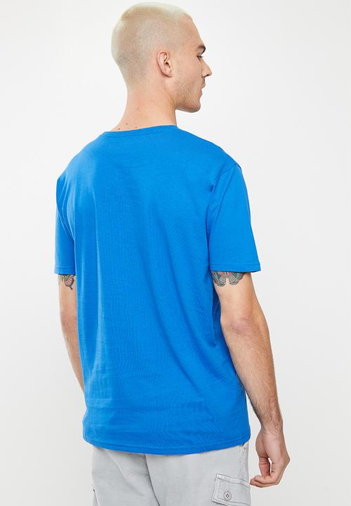Crosshatch - Slandlike ch raised ink printed  crew tee - blue