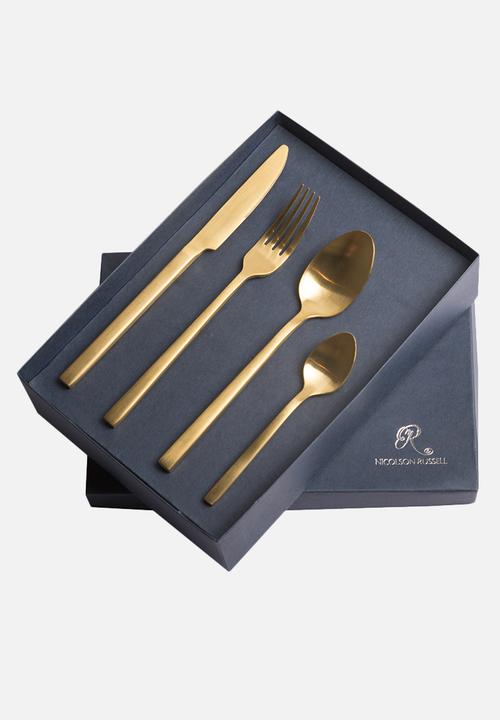 Nicolson Russell - New york gold 16 pc cutlery set-gold