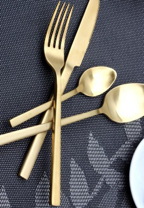 Nicolson Russell - New york gold 16 pc cutlery set-gold