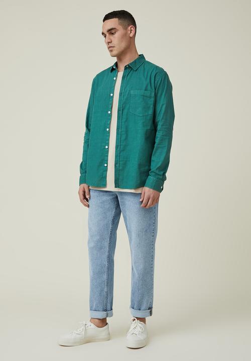 Cotton On - Ashby long sleeve shirt - forest