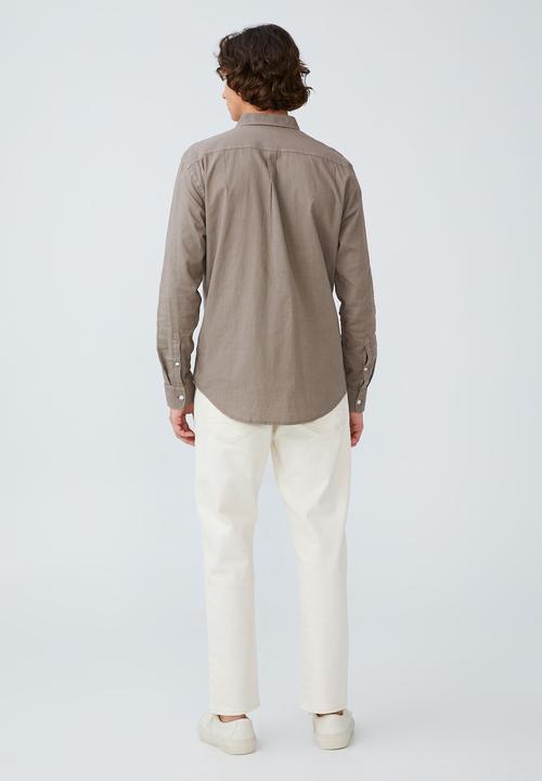 Cotton On - Ashby long sleeve shirt - mushroom