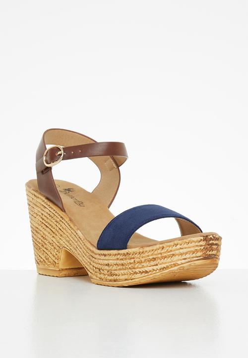Butterfly Feet - Celine 1 espadrille block heel - navy
