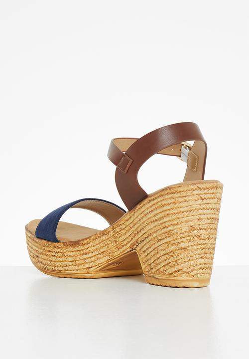 Butterfly Feet - Celine 1 espadrille block heel - navy