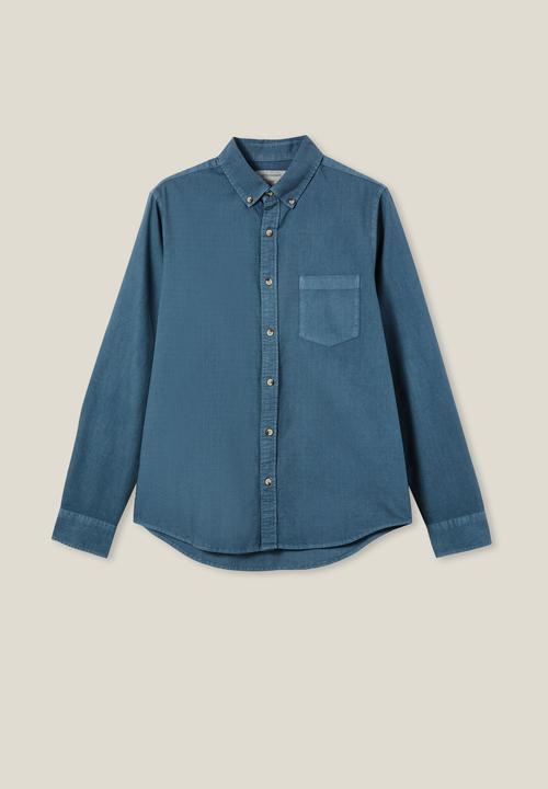 Cotton On - Mayfair long sleeve shirt - vintage denim blue