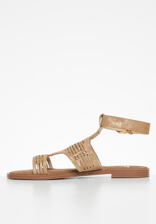 Butterfly Feet - Alora 1 ankle tie sandal - gold