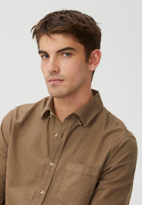 Cotton On - Mayfair long sleeve shirt - vintage washed chocolate