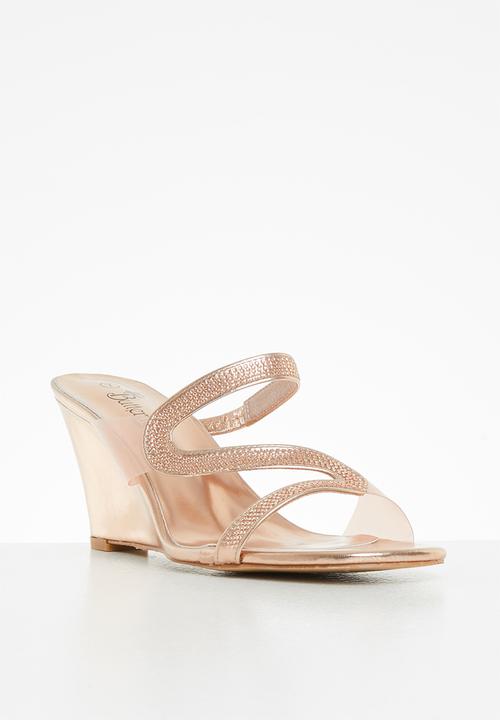 Butterfly Feet - Marly 2 mule wedge heel - rose gold