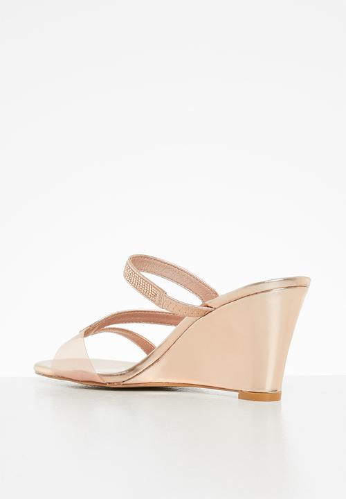 Butterfly Feet - Marly 2 mule wedge heel - rose gold