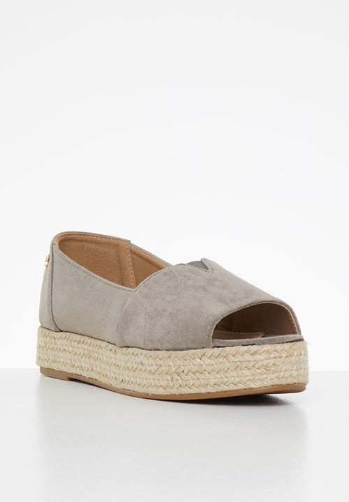Butterfly Feet - Kenzie 1 flatform espadrille peep - taupe