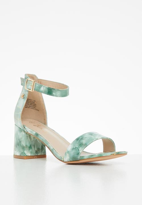 Butterfly Feet - Graphite 1 ankle tie block heel - mint