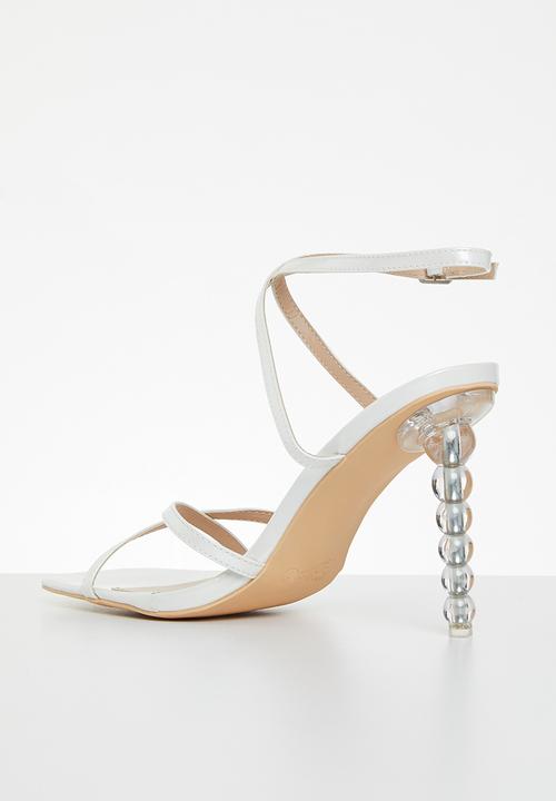 Miss Black - Hubbly2 ankle tie heel - white