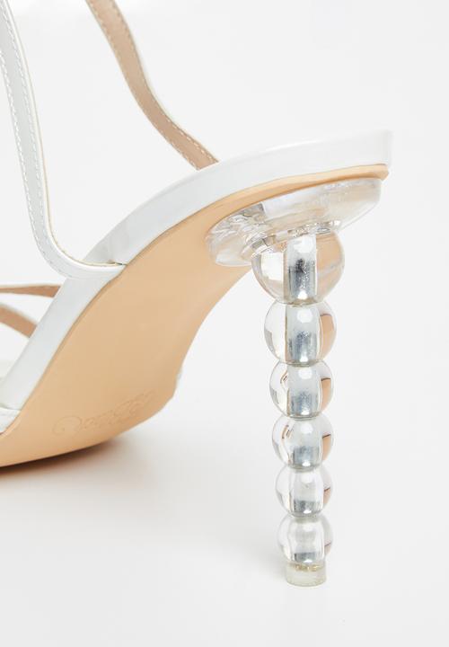 Miss Black - Hubbly2 ankle tie heel - white