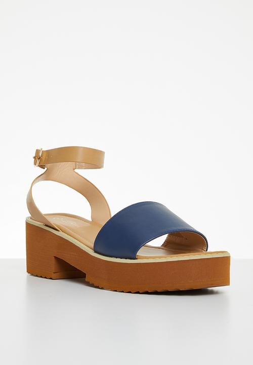 Miss Black - Grunge1 block heel - navy