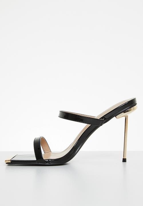 Miss Black - Swing1 barely there stiletto mule heel - black