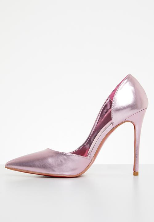 Miss Black - Lou28 barely there court heel - pink
