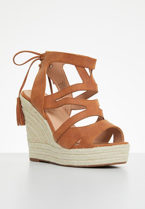 Miss Black - Moniker3 espadrille wedge heel - brown