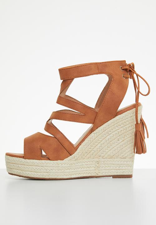 Miss Black - Moniker3 espadrille wedge heel - brown