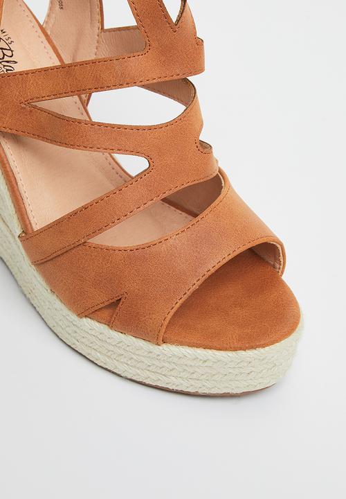 Miss Black - Moniker3 espadrille wedge heel - brown