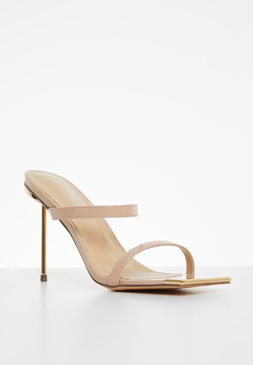 Miss Black - Swing1 barely there stiletto mule heel - stone