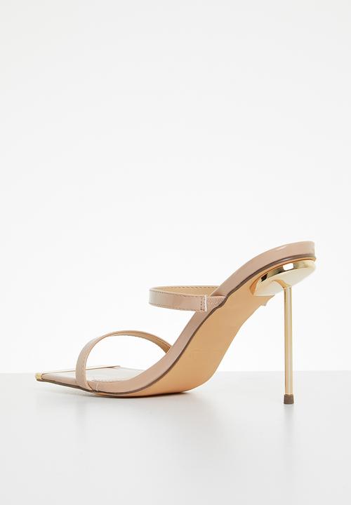 Miss Black - Swing1 barely there stiletto mule heel - stone