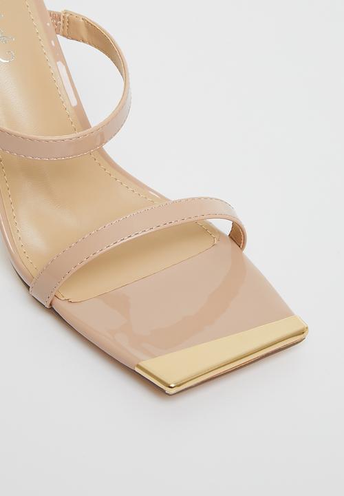 Miss Black - Swing1 barely there stiletto mule heel - stone