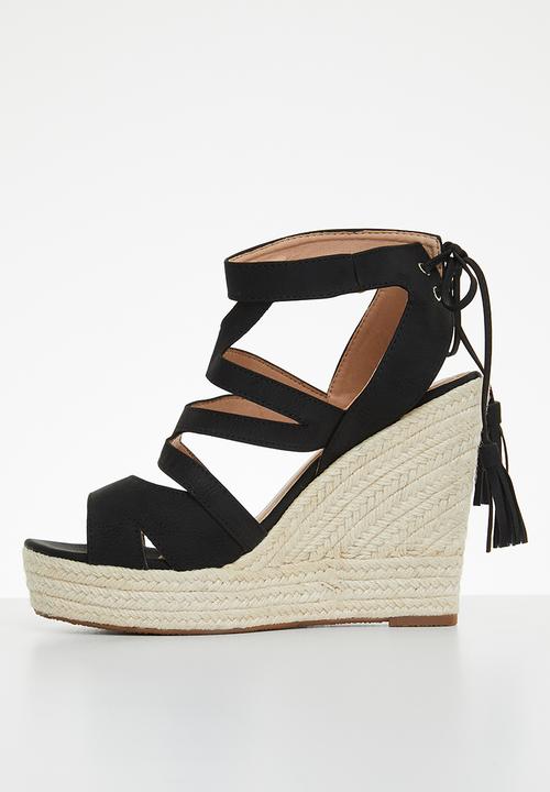 Miss Black - Moniker3 espadrille wedge heel - black