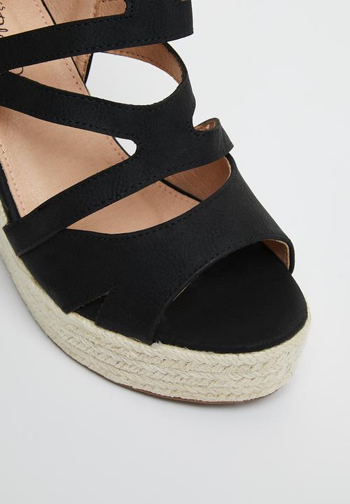 Miss Black - Moniker3 espadrille wedge heel - black