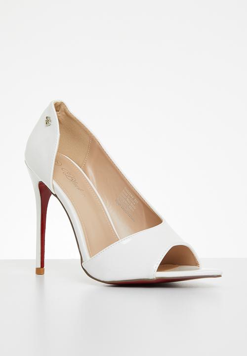 Miss Black - Dagger4 barely there stiletto heel - white