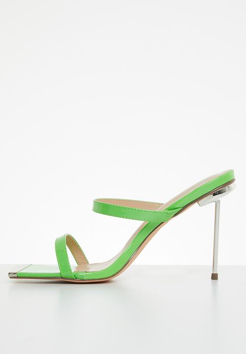 Miss Black - Swing1 barely there stiletto mule heel - green