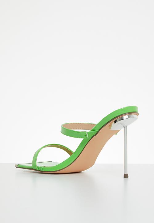 Miss Black - Swing1 barely there stiletto mule heel - green