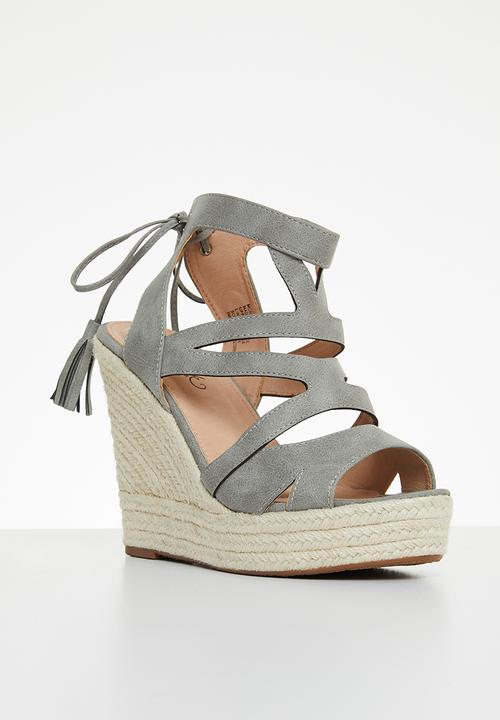 Miss Black - Moniker3 espadrille wedge heel - grey