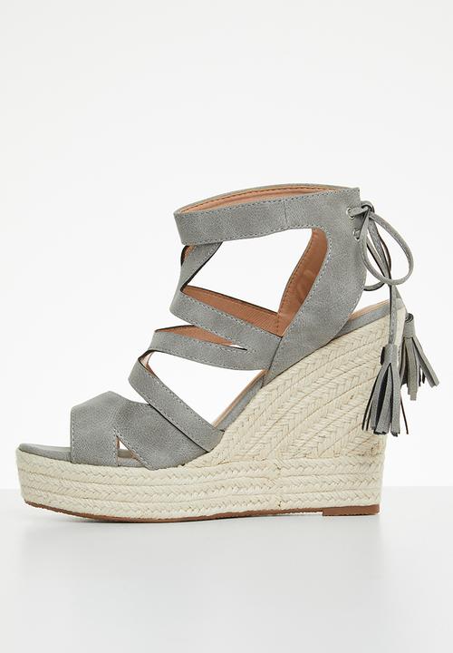 Miss Black - Moniker3 espadrille wedge heel - grey
