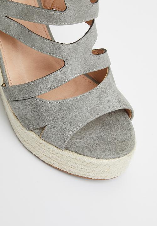 Miss Black - Moniker3 espadrille wedge heel - grey