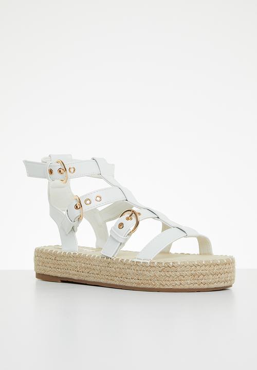 Miss Black - Lisbon2 espadrille wedge heel - white