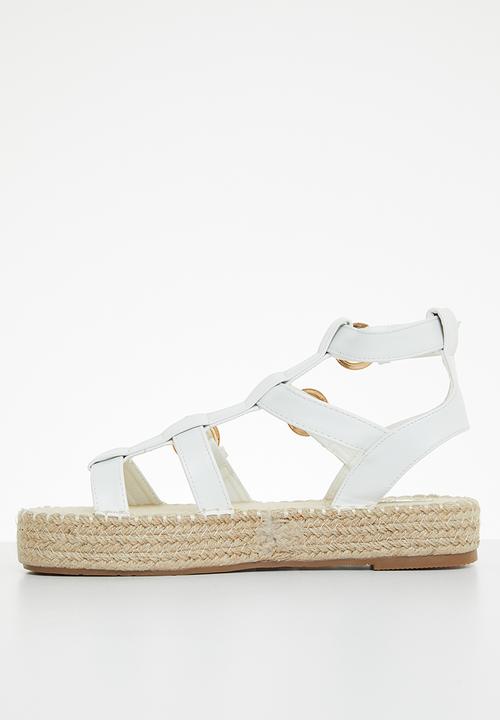 Miss Black - Lisbon2 espadrille wedge heel - white