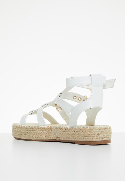 Miss Black - Lisbon2 espadrille wedge heel - white