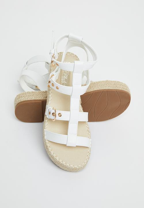 Miss Black - Lisbon2 espadrille wedge heel - white