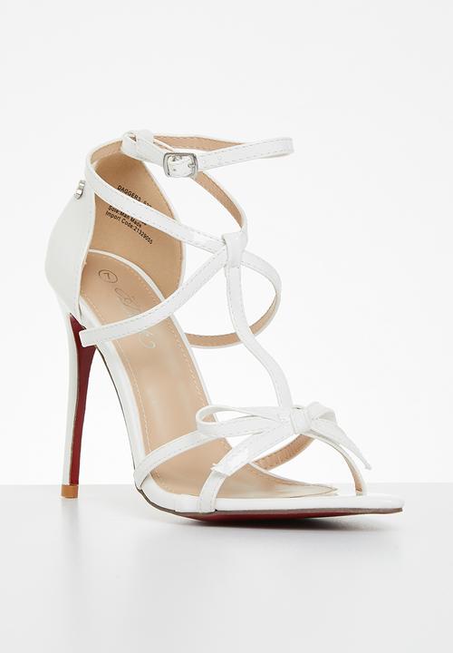 Miss Black - Dagger3 barely there stiletto heel - white