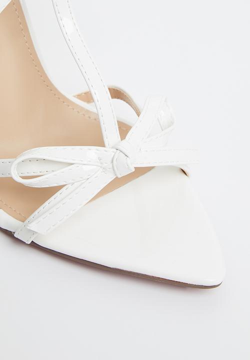 Miss Black - Dagger3 barely there stiletto heel - white