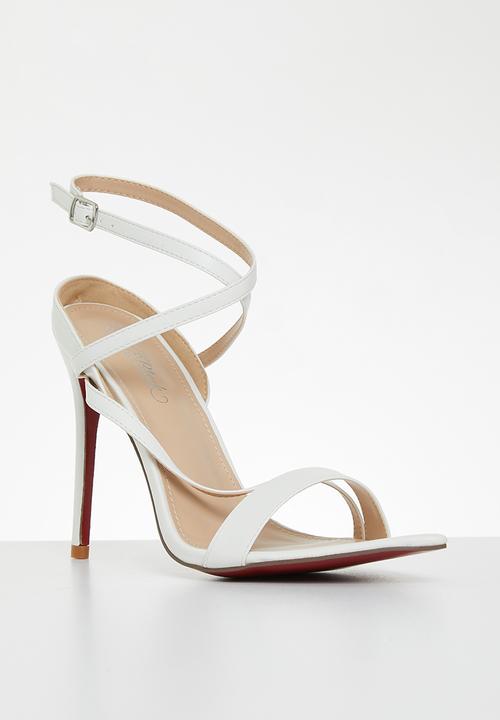 Miss Black - Dagger1 barely there stiletto heel - white