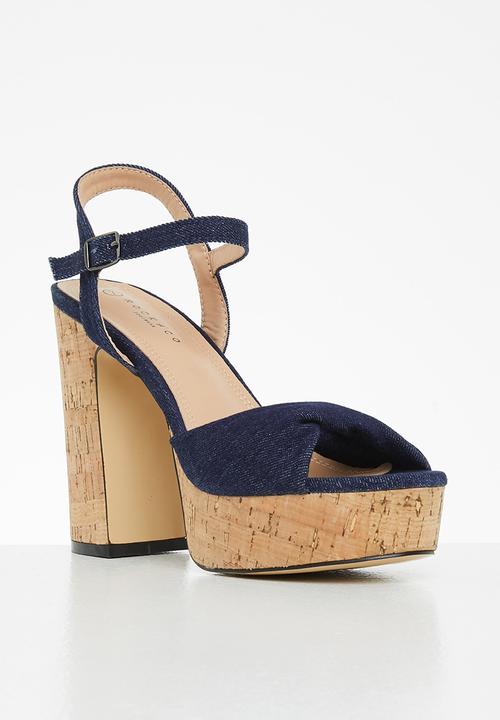 Rock & Co - Mykonos 2 ankle tie platform heel - navy