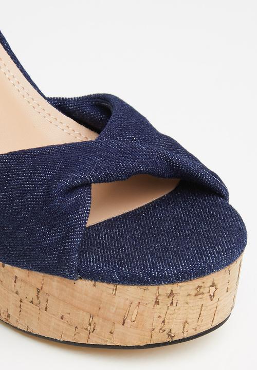 Rock & Co - Mykonos 2 ankle tie platform heel - navy