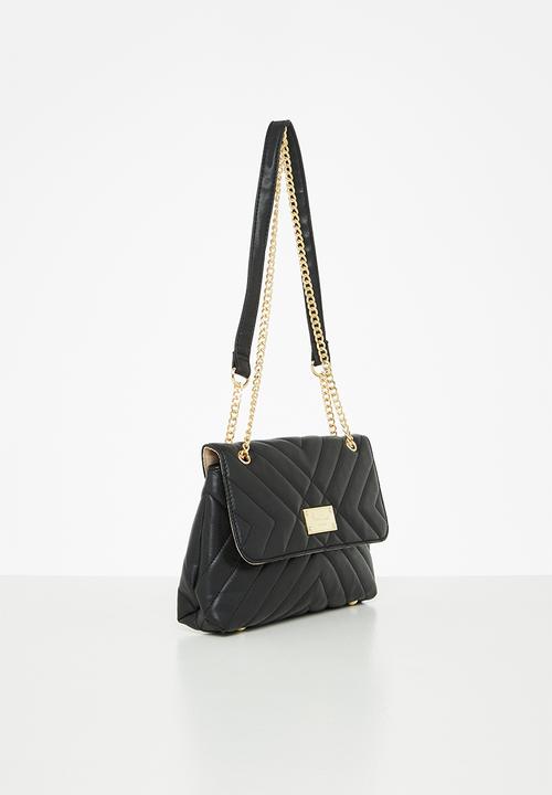 Pierre Cardin - Nandi flapover quilt shoulder bag - black